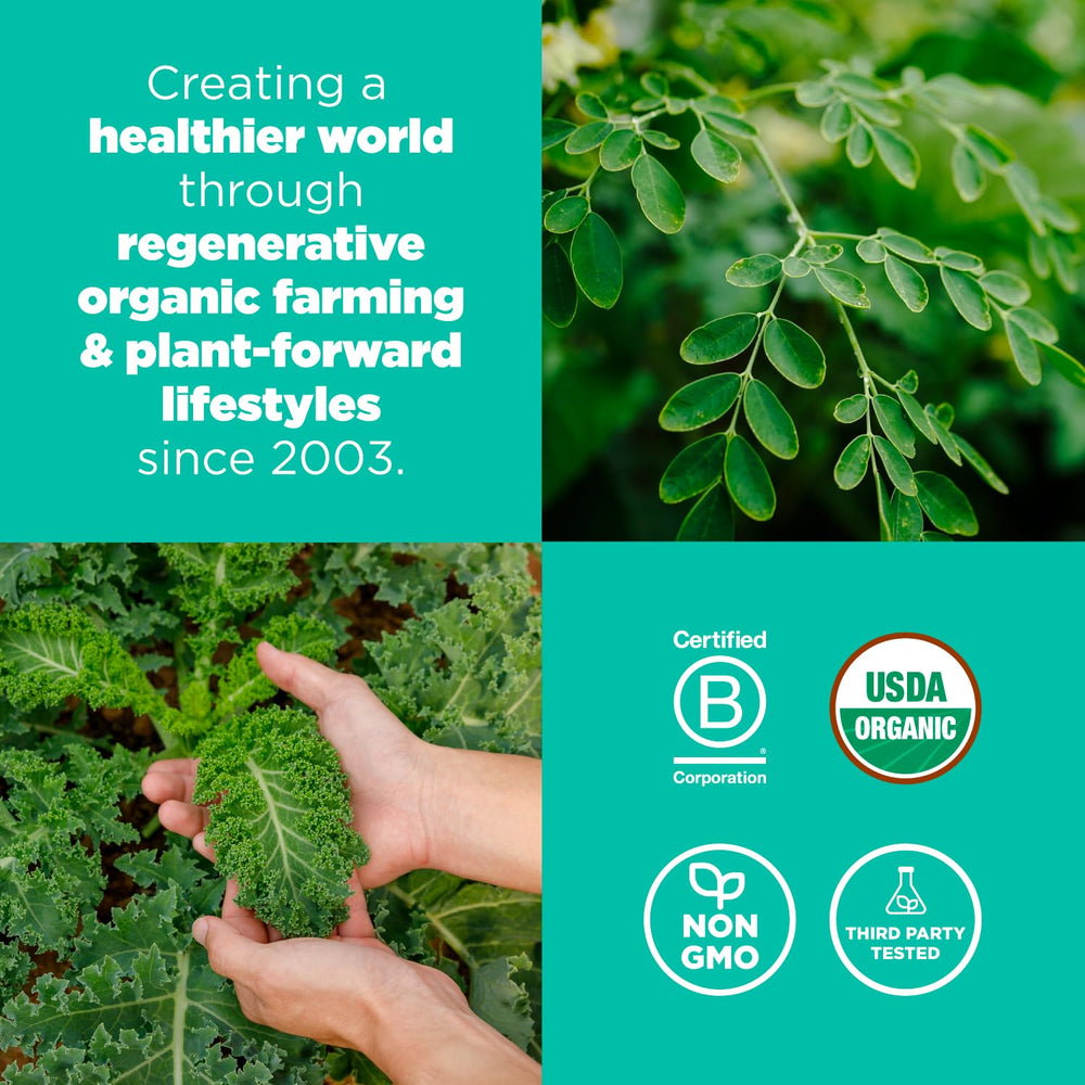 Navitas Organics etiqueta con certificaciones orgánicas y sin OGM visible y confiable