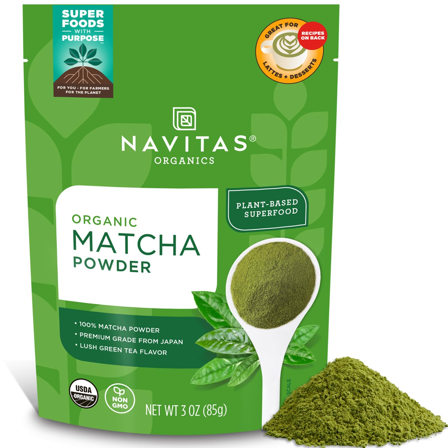 Navitas Organics frente del empaque mostrando sello orgánico y beneficios