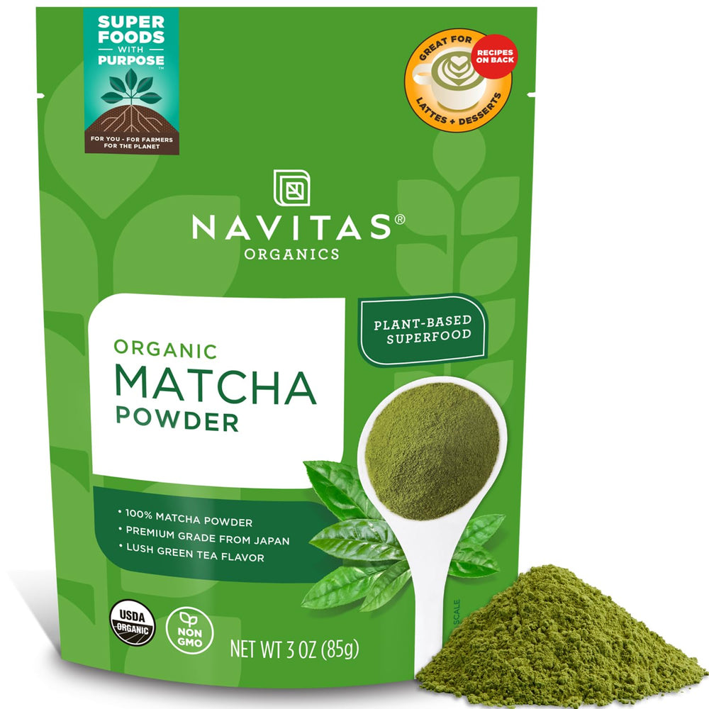 Navitas Organics frente del empaque mostrando sello orgánico y beneficios
