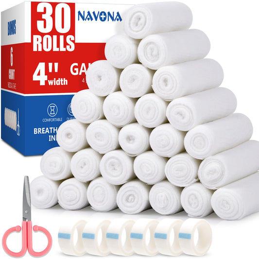 Navona paquete frontal mostrando 30 rollos, ideal para almacenamiento