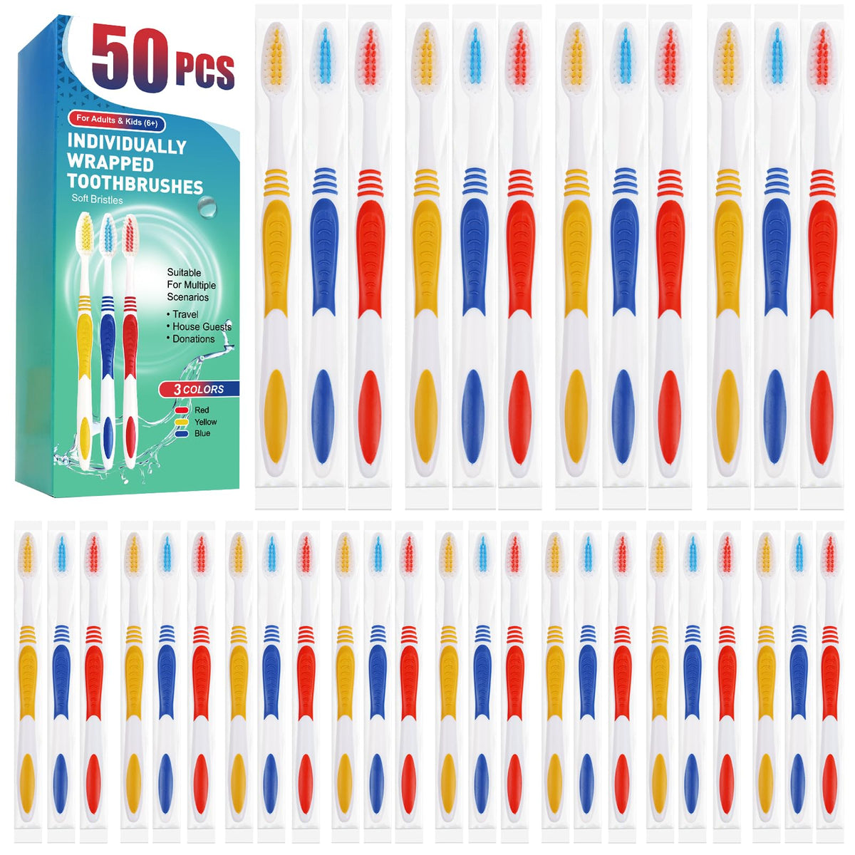 Navona imagen frontal del pack 50 cepillos, ideal para reservas