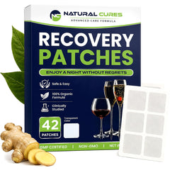 NC NATURAL CURES frente del paquete mostrando 42 parches y beneficios