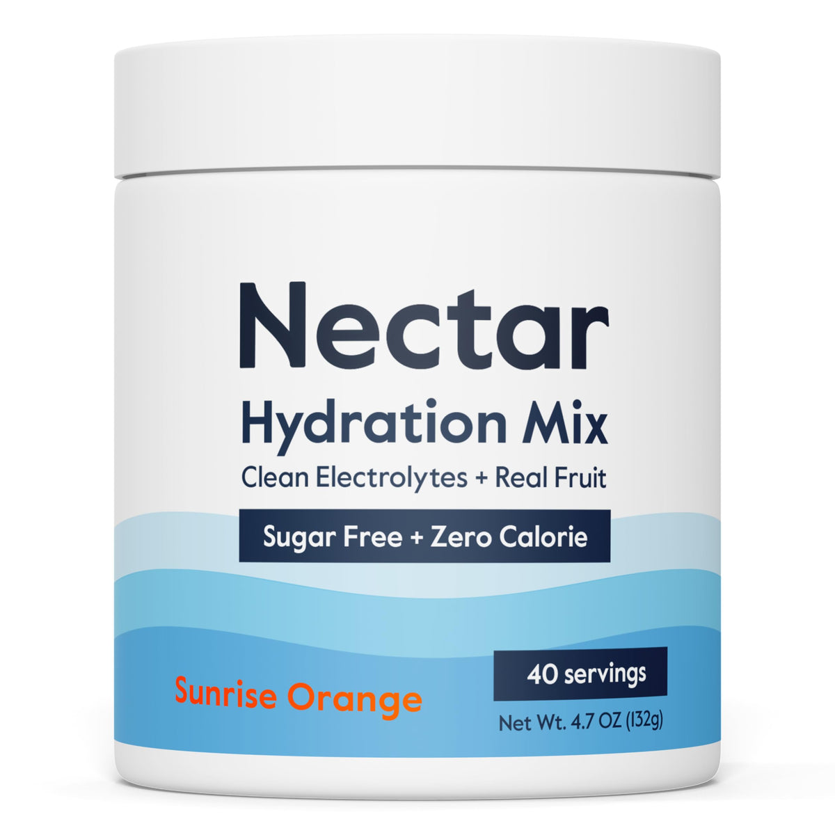 Nectar envase frontal naranja mostrando 40 servicios y beneficio hidratación rápida