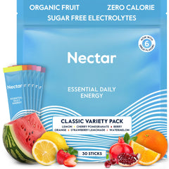 Nectar frente del empaque mostrando 30 sobres y beneficios