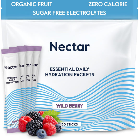 Nectar frente del paquete Berry mostrando diseño claro y beneficios