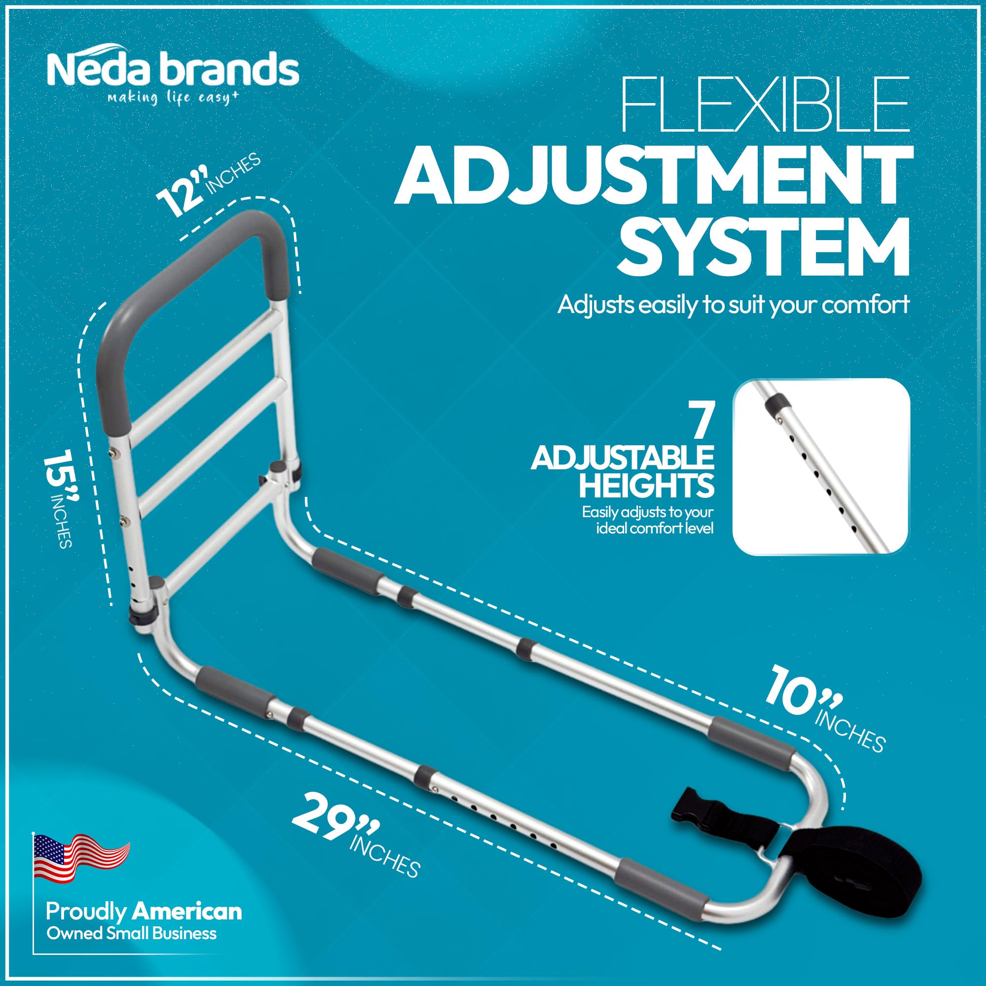 Neda Brands detalle del mango ergonómico antideslizante para agarre cómodo