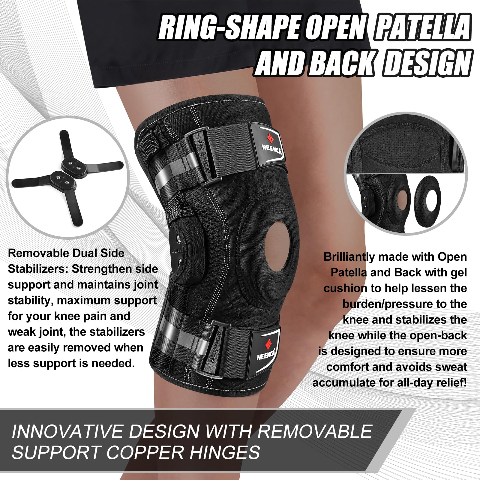NEENCA rodillera en uso durante entrenamiento ofreciendo soporte