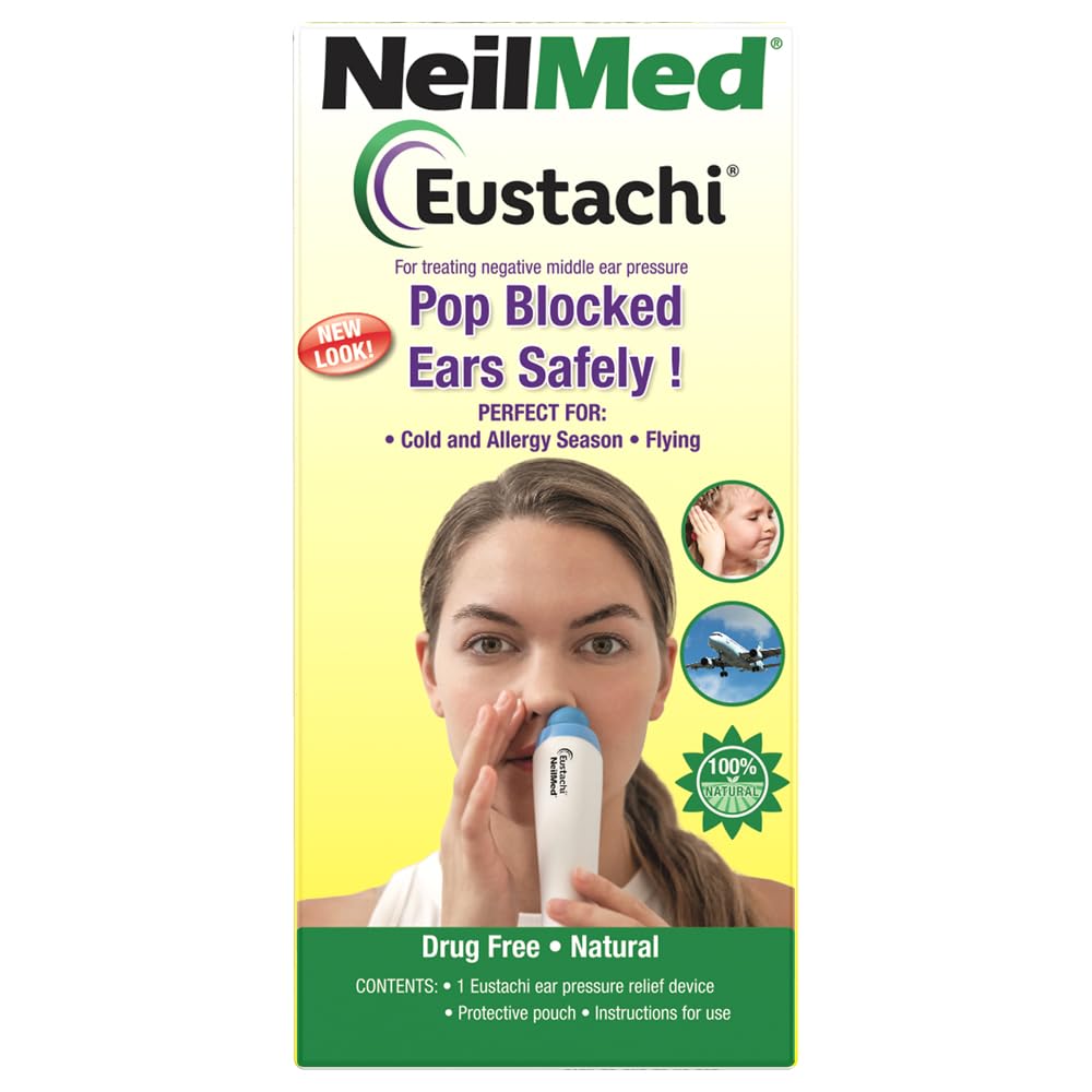 NeilMed vista frontal del Eustachi mostrando diseño compacto y beneficio portátil