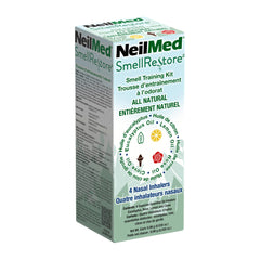 NeilMed frente del kit Smell Restore mostrando los cuatro inhaladores y beneficios de práctica