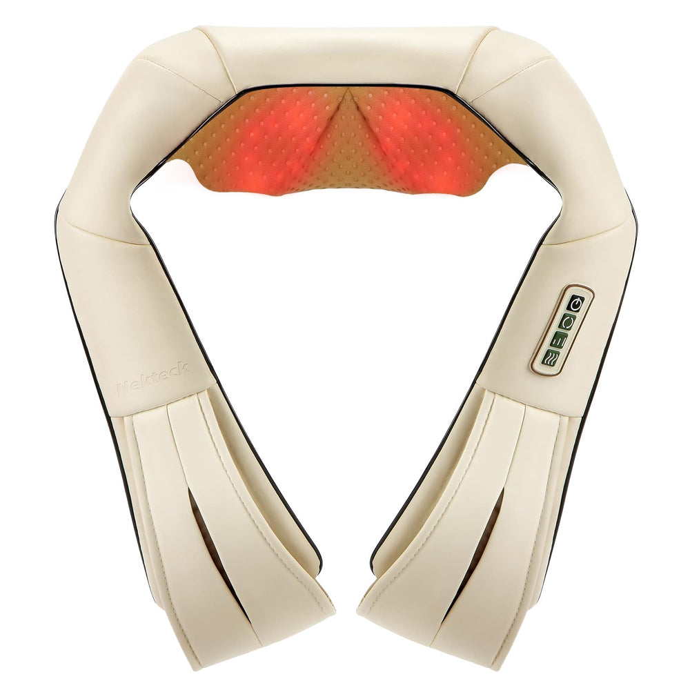 Nekteck vista frontal del masajeador de cuello, diseño compacto y ergonómico