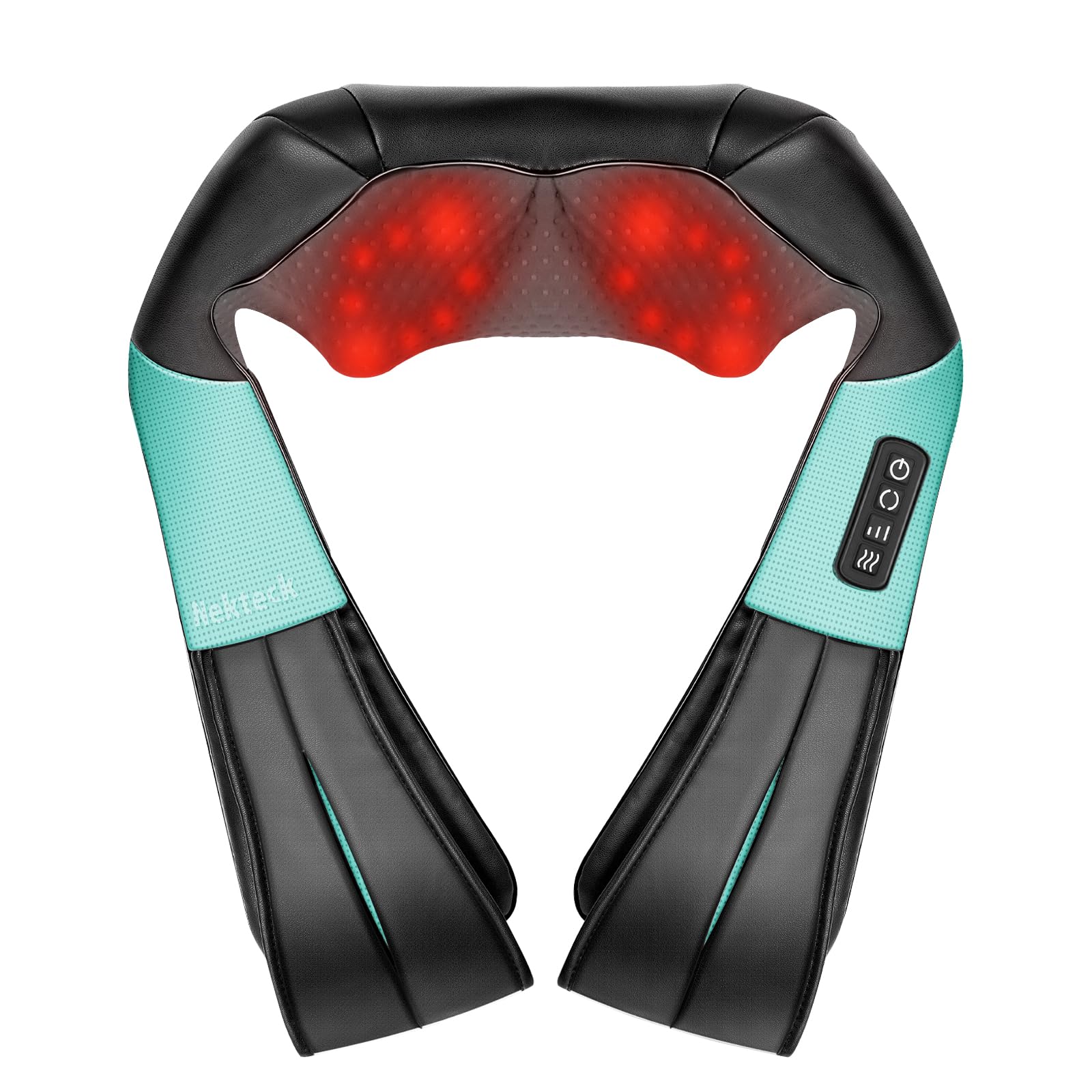 Nekteck vista frontal del masajeador mostrando su forma ergonómica y comodidad