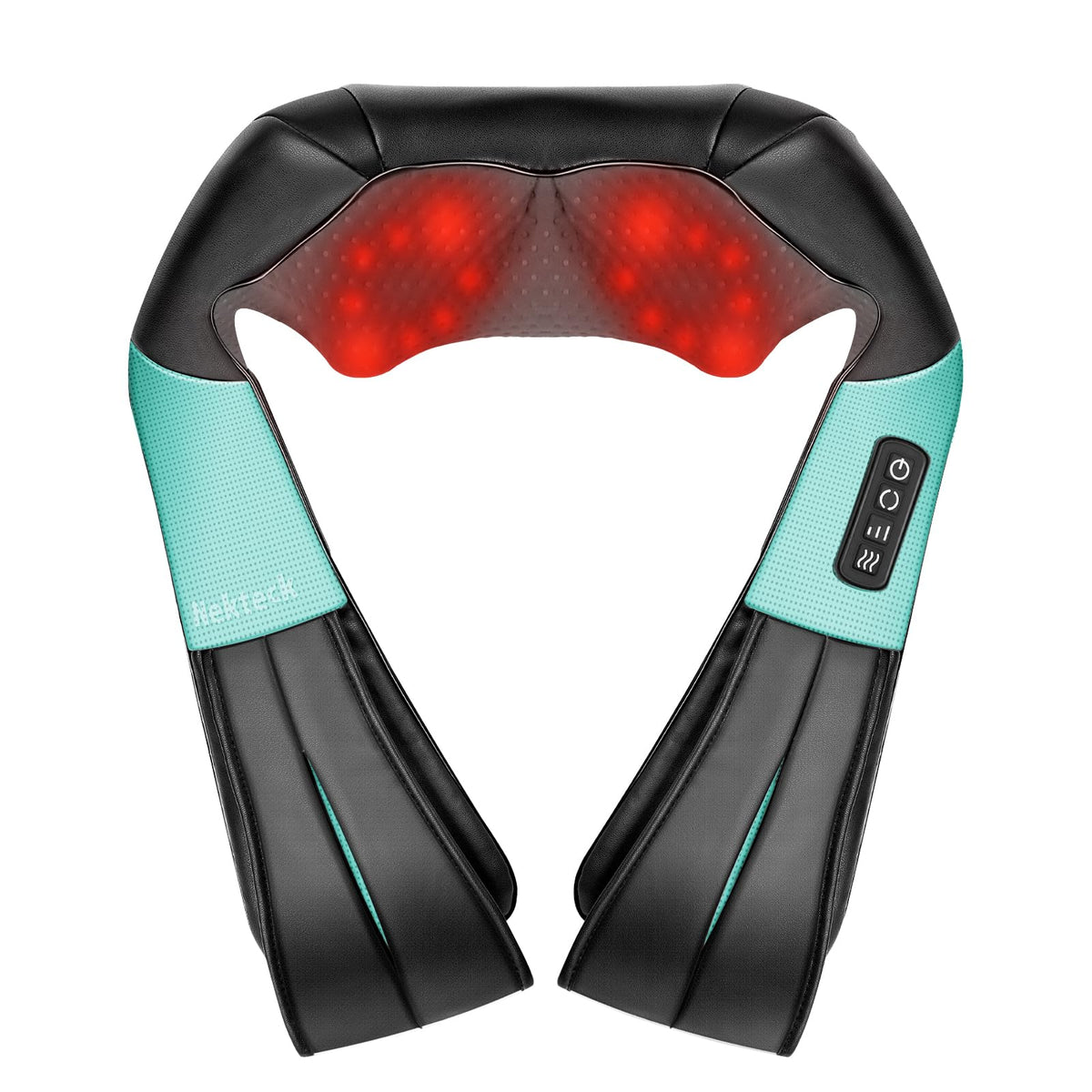 Nekteck vista frontal del masajeador mostrando su forma ergonómica y comodidad