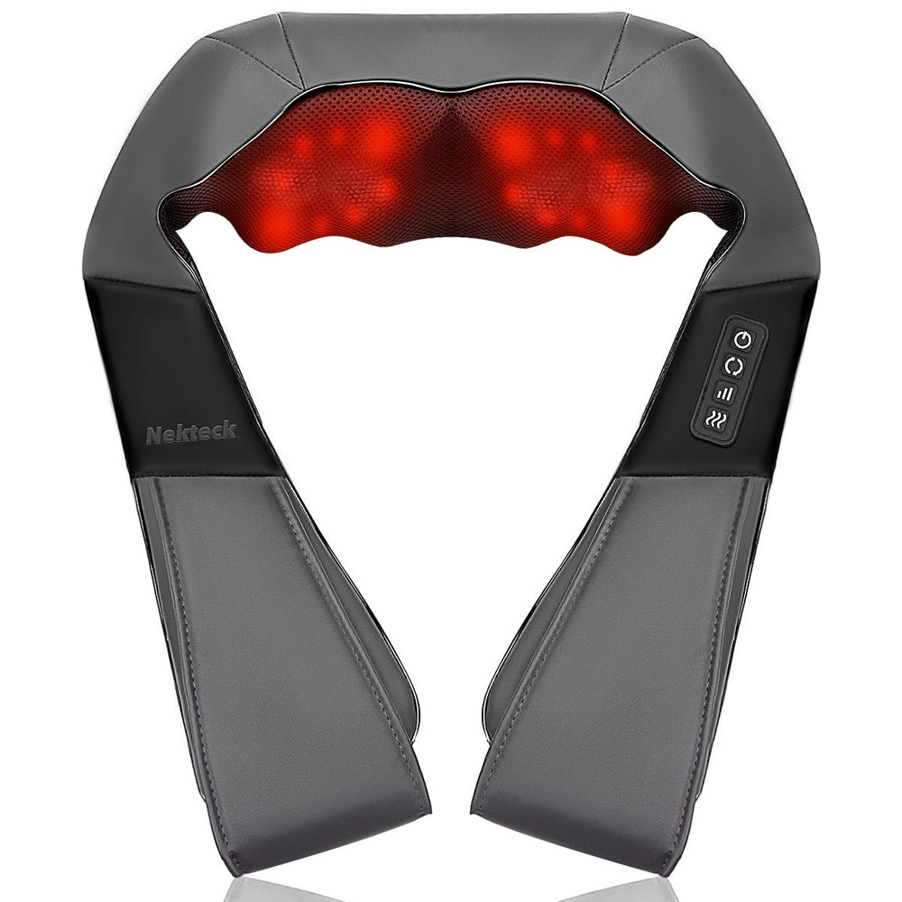 Nekteck vista frontal del masajeador de cuello, alivio profundo inmediato