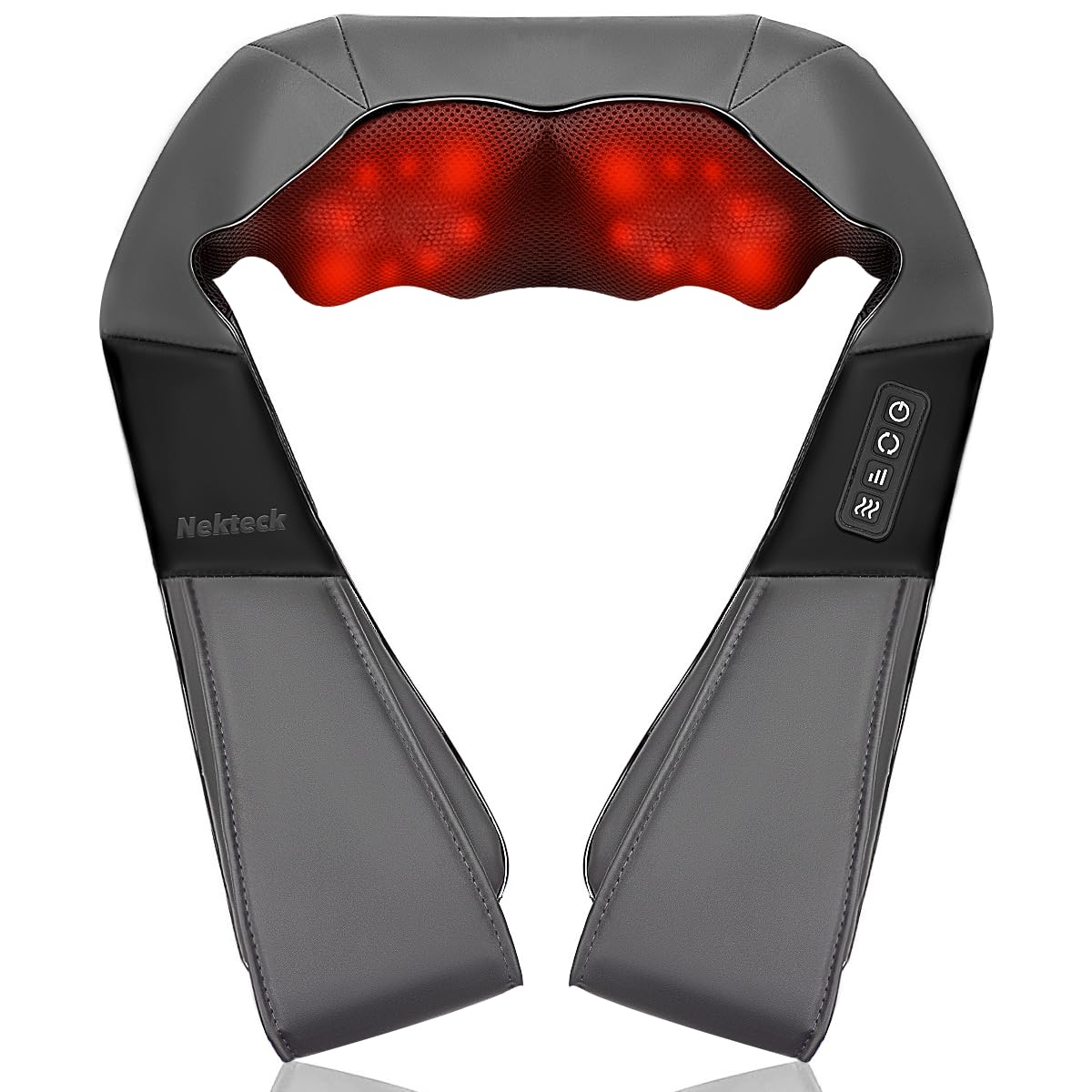 Nekteck vista frontal del masajeador de cuello, alivio profundo inmediato