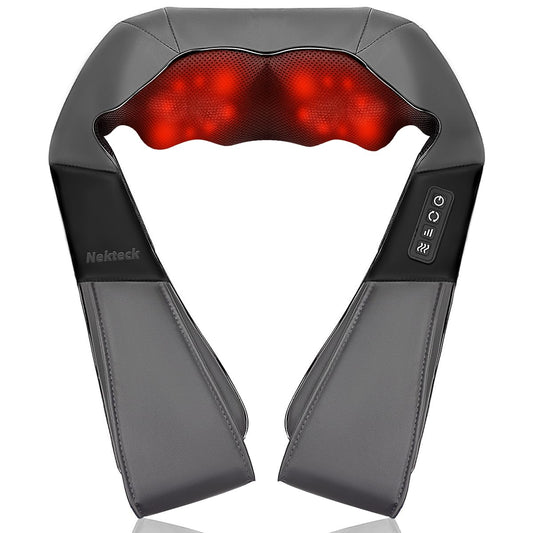Nekteck vista frontal del masajeador de cuello, alivio profundo inmediato