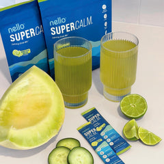 Detalle de la etiqueta de Nello SuperCalm con lista de ingredientes transparentes y sin fillers