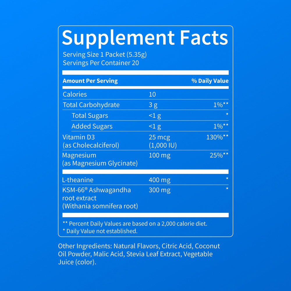 Nello Supercalm etiqueta nutricional detalle mostrando cantidades claras sin mezclas propietarias