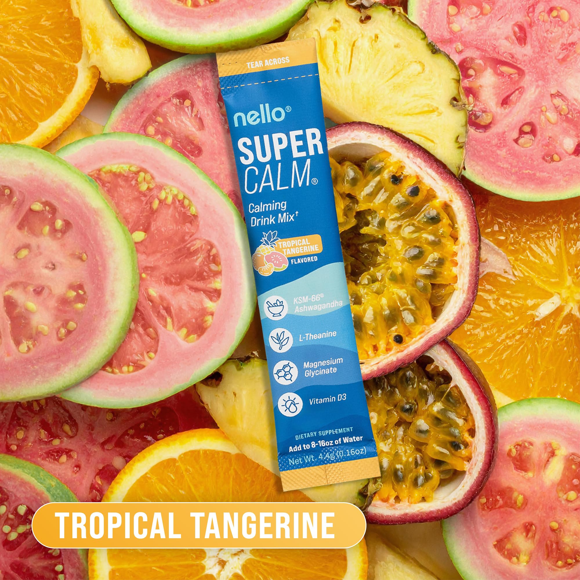 Nello SuperCalm etiqueta con ingredientes clave y transparencia