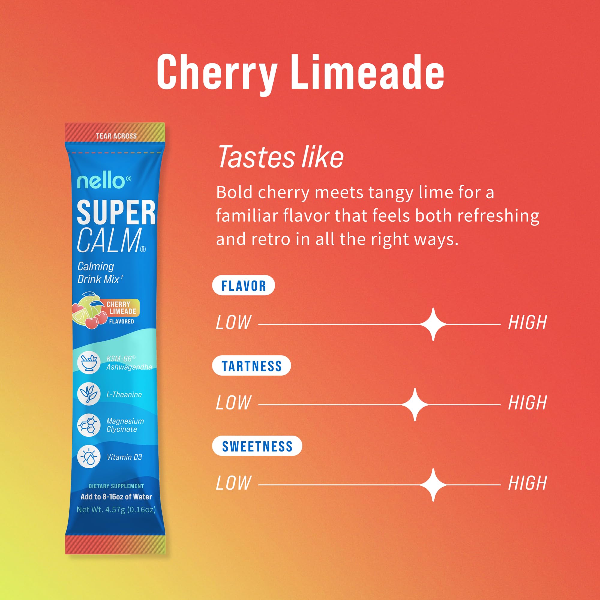 Nello Supercalm sobres individuales en mano para uso fácil y portátil