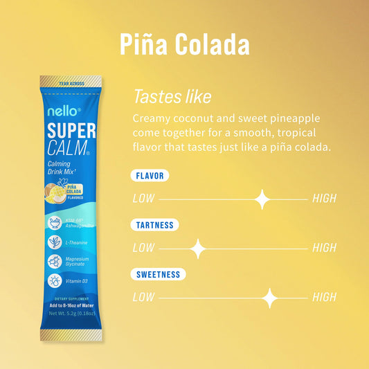 Sobres individuales Nello Supercalm listos para llevar y mezclar