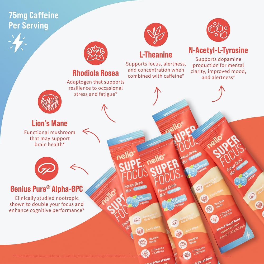 Nello Superfocus etiqueta nutricional enfocada en ingredientes y tabla de información clara