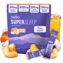 Nello Supersleep frente del empaque mostrando 20 sobres y beneficios