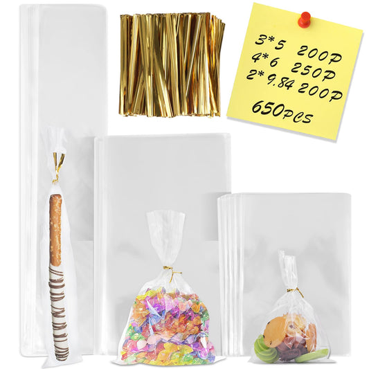 NEOACT paquete frontal con las 650 bolsas transparente, ideal para organizar venta