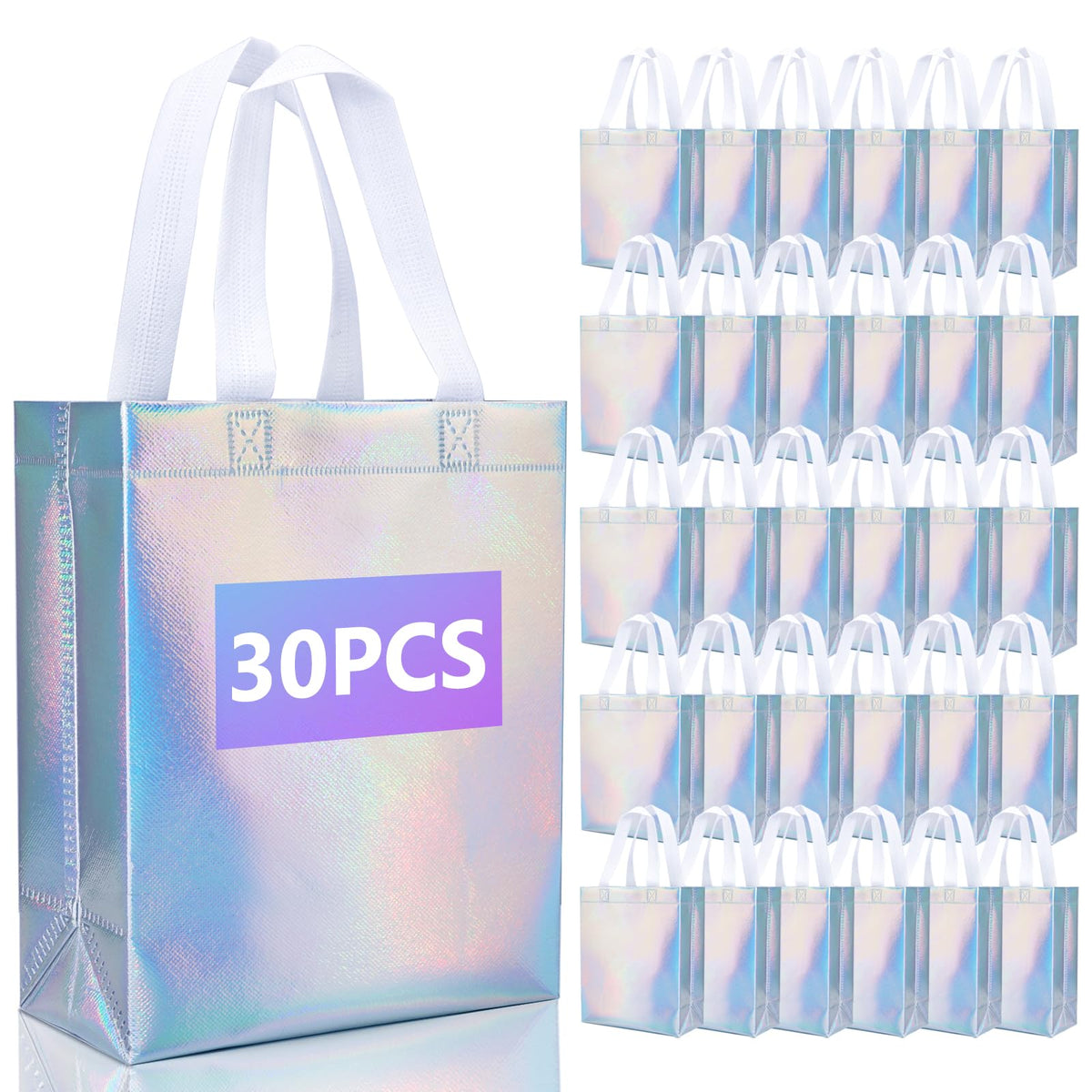 NEOACT bolsa frontal iridiscente con brillo llamativo y presentación premium