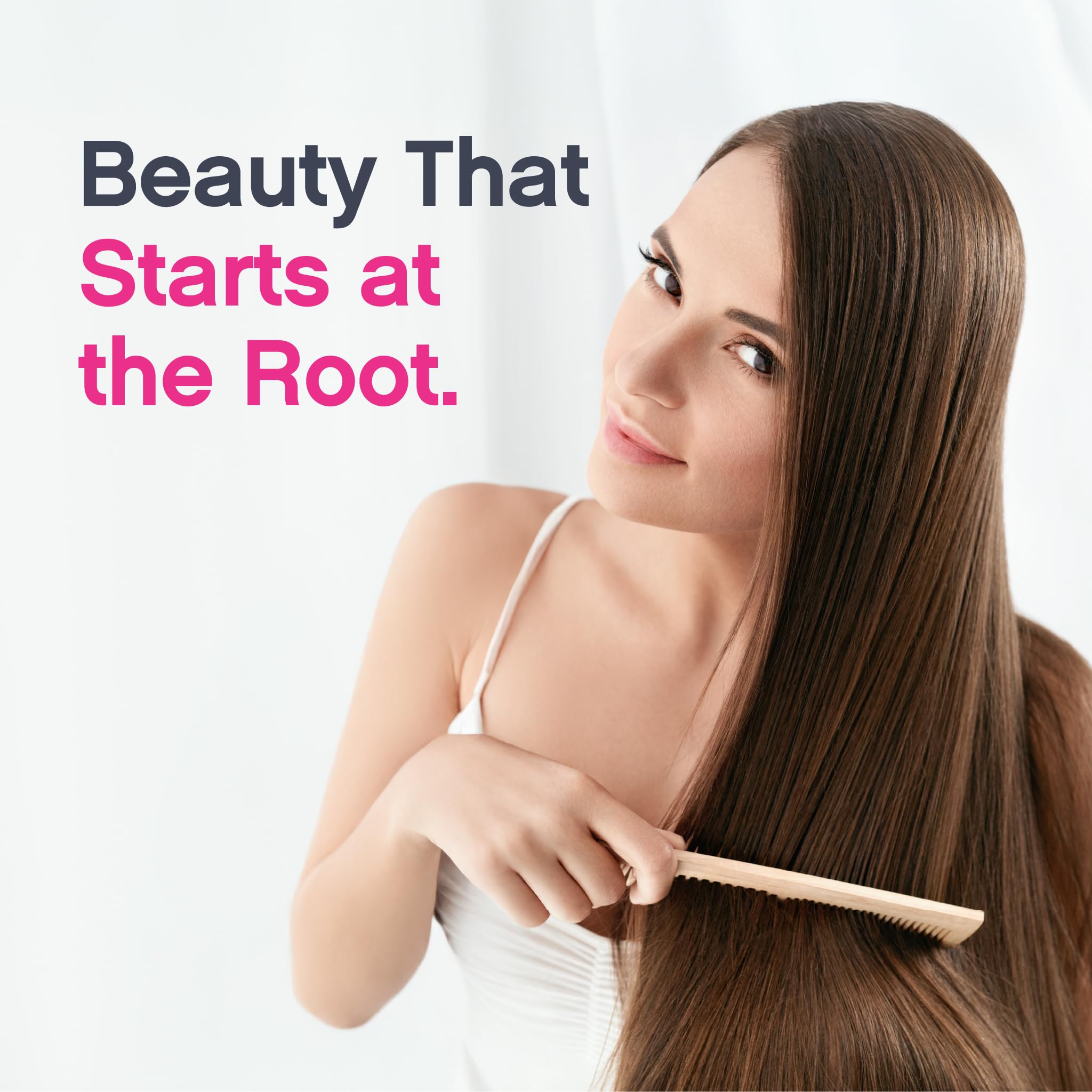 Escena de tocador con NeoCell Biotin entre productos de rutina de belleza