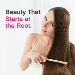 Escena de tocador con NeoCell Biotin entre productos de rutina de belleza