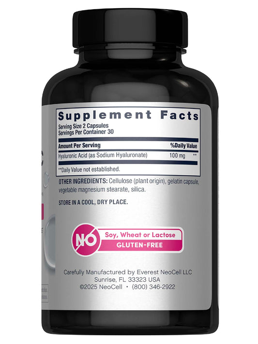 NeoCell etiqueta lateral con lista de ingredientes clara y beneficios