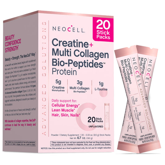 NeoCell envase frontal mostrando sticks, conveniencia diaria