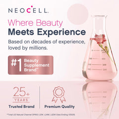 Envase NeoCell junto a objetos para comparar tamaño y porciones diarias