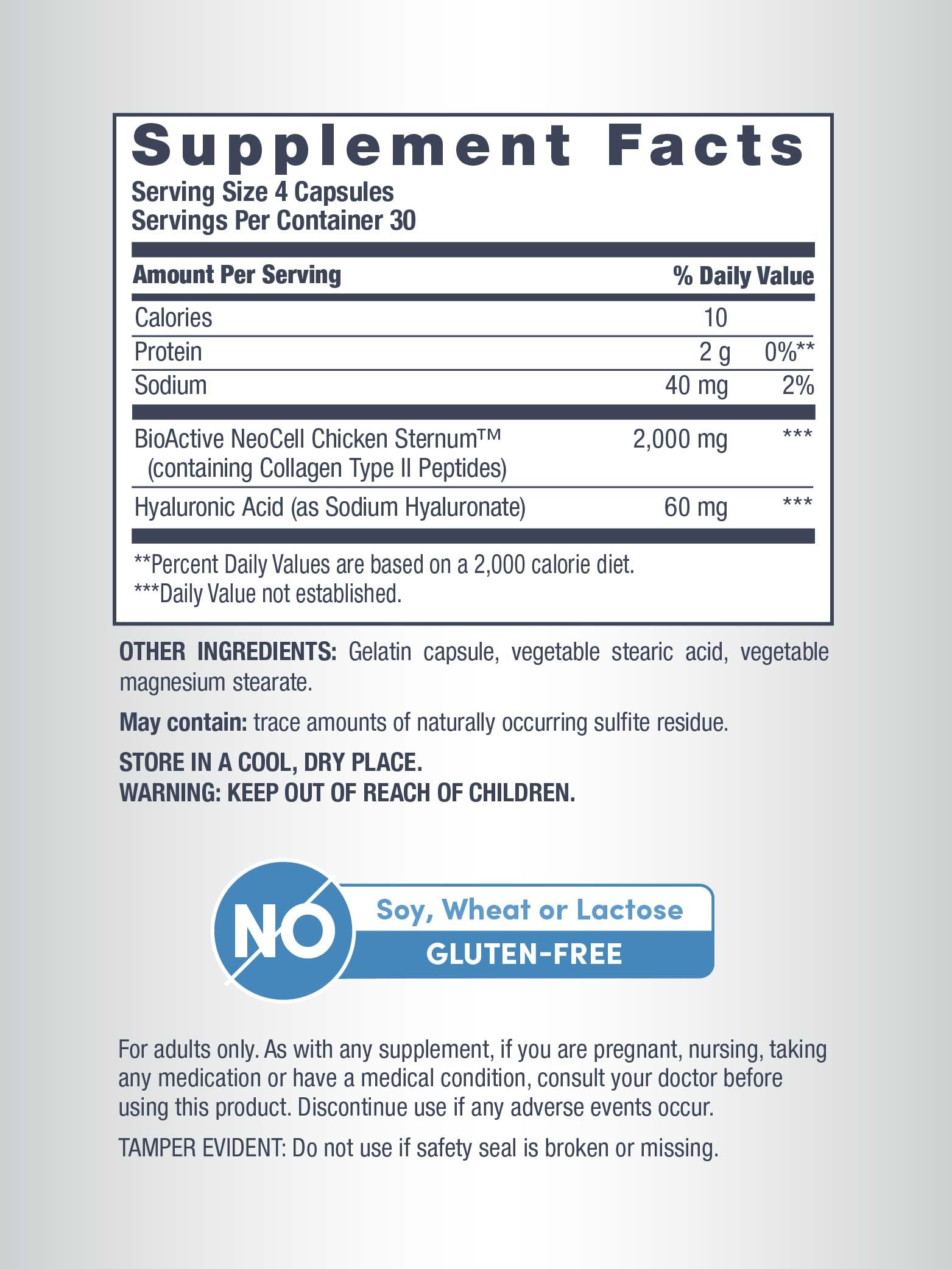 NeoCell etiqueta con lista de ingredientes clave y trazabilidad clara