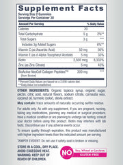 NeoCell etiqueta nutricional enfocada para ver ingredientes clave