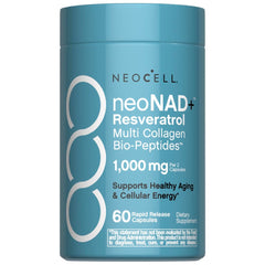 NeoCell frasco frontal mostrando la marca y beneficios visibles