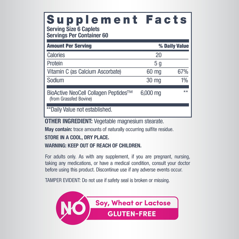 NeoCell ingredientes: colágeno y vitamina C mostrando apoyo antioxidante