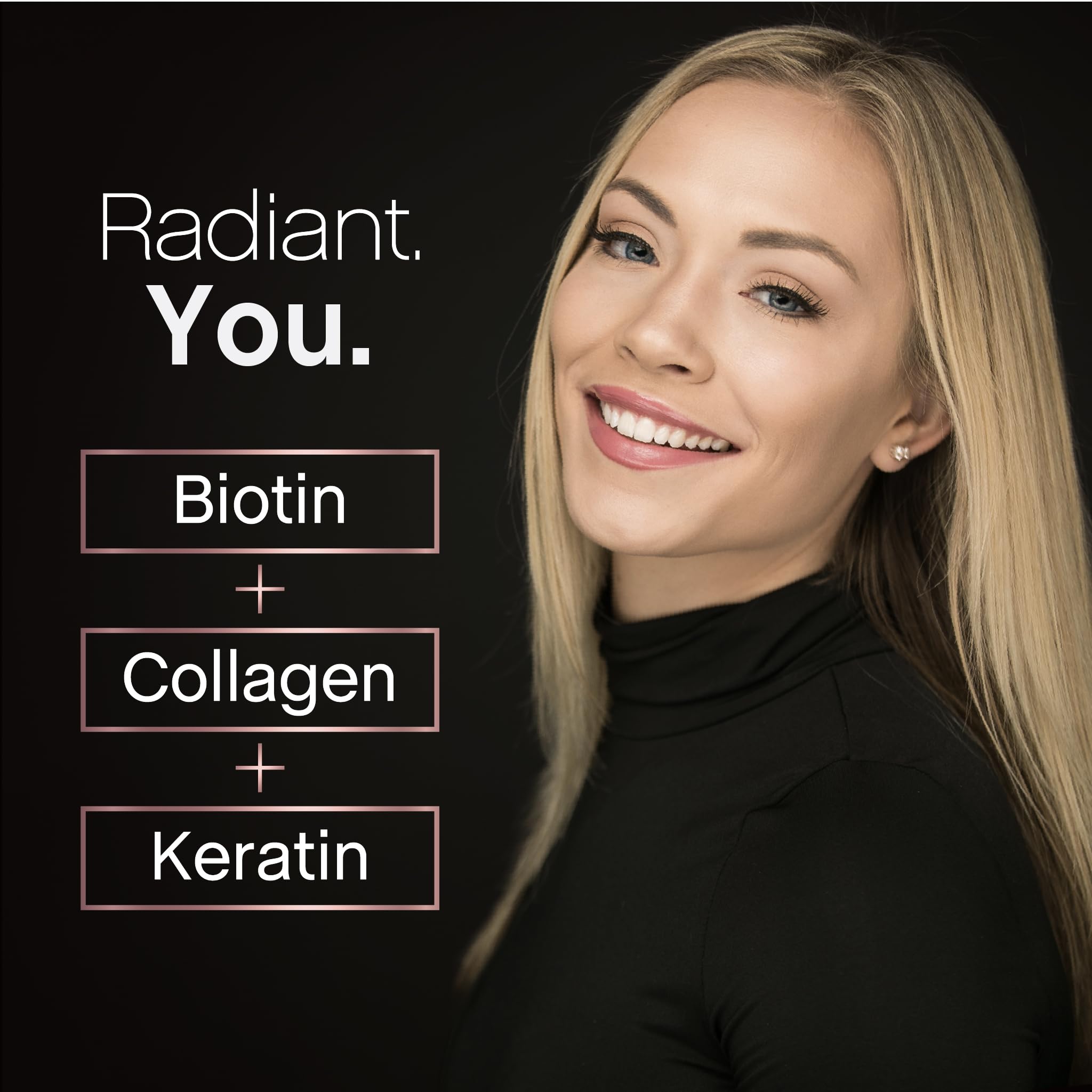 NeoCell modelo tocando su cabello mostrando aspecto saludable
