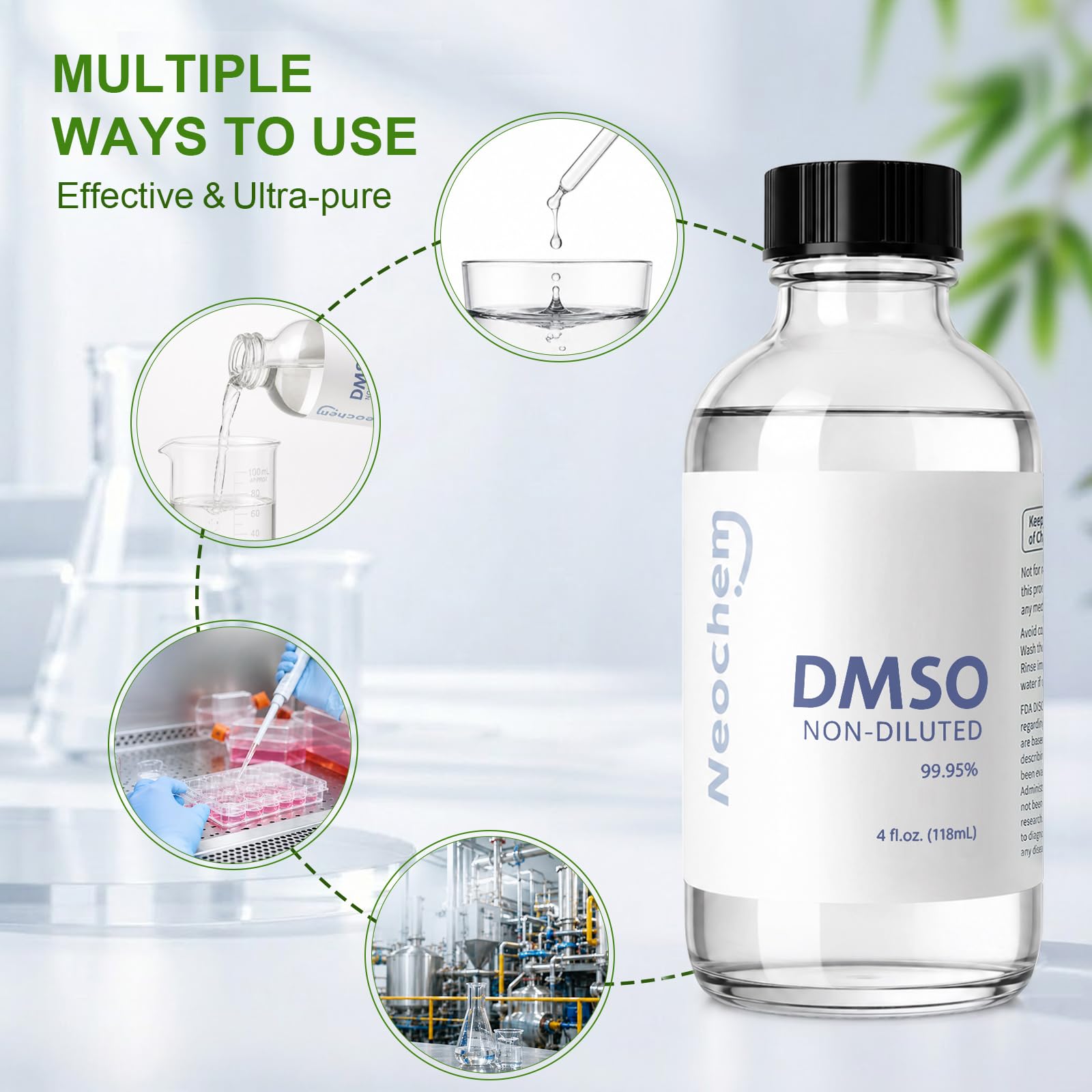 NeoChem embalaje seguro con espuma, protege el frasco durante transporte