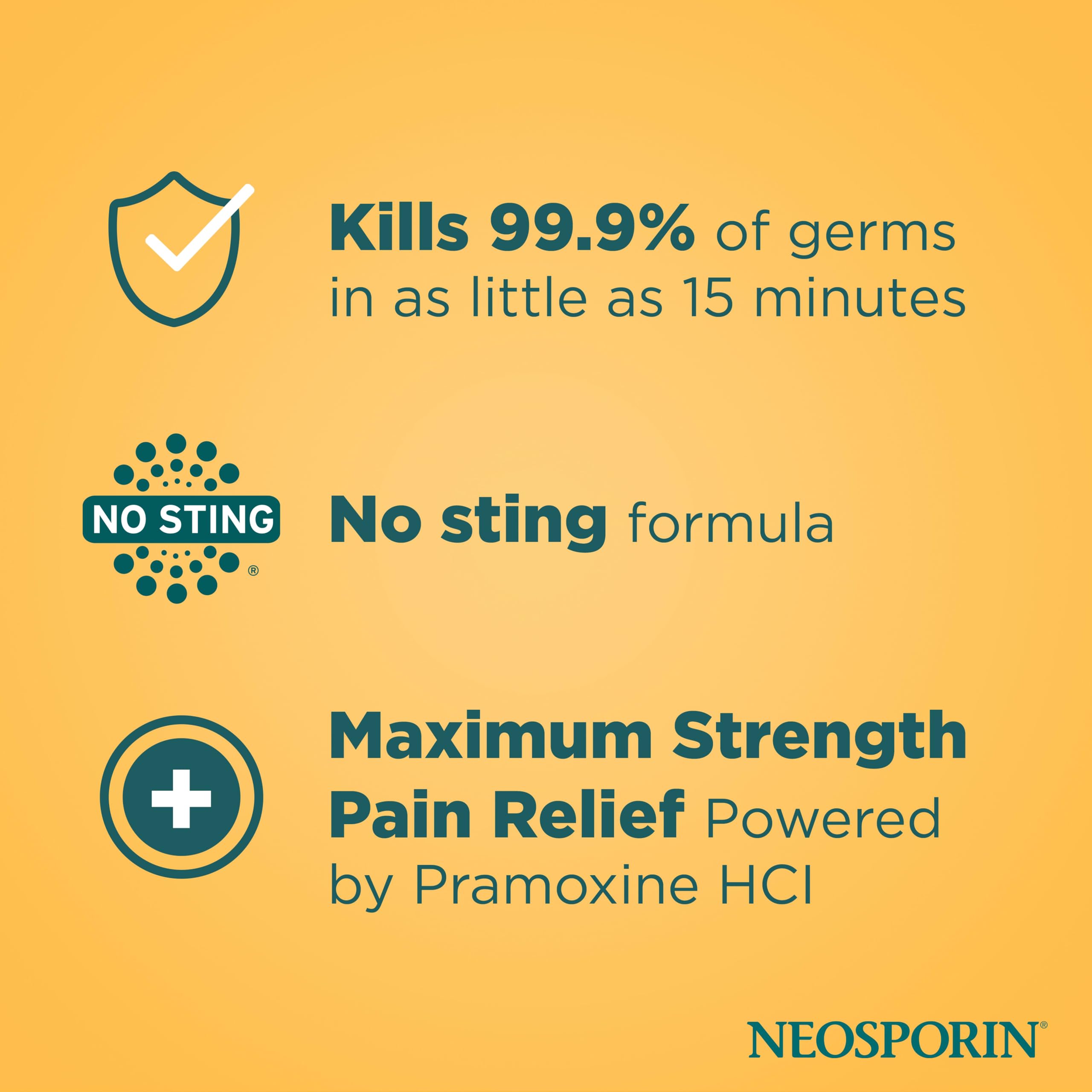 Neosporin aplicación sobre corte mostrando protección y confort local