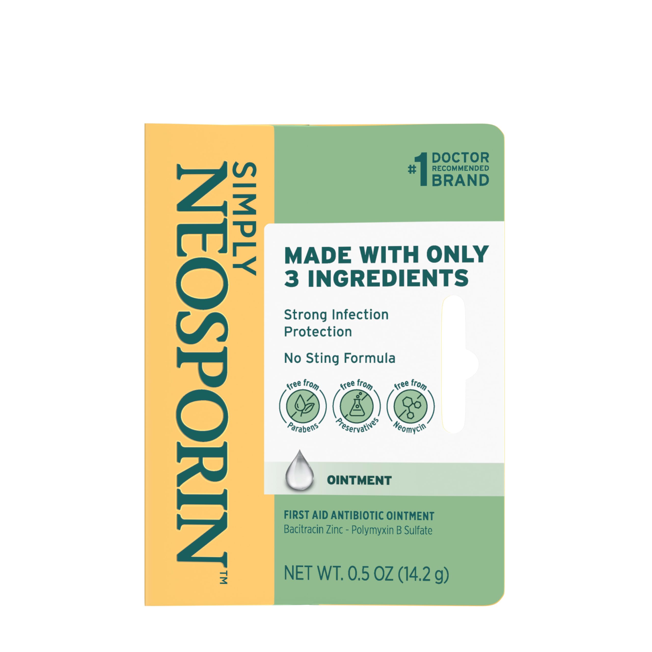 Neosporin junto a una curita indicando combinación para protección