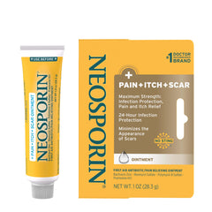 Neosporin frente del tubo mostrando envase y beneficio protección
