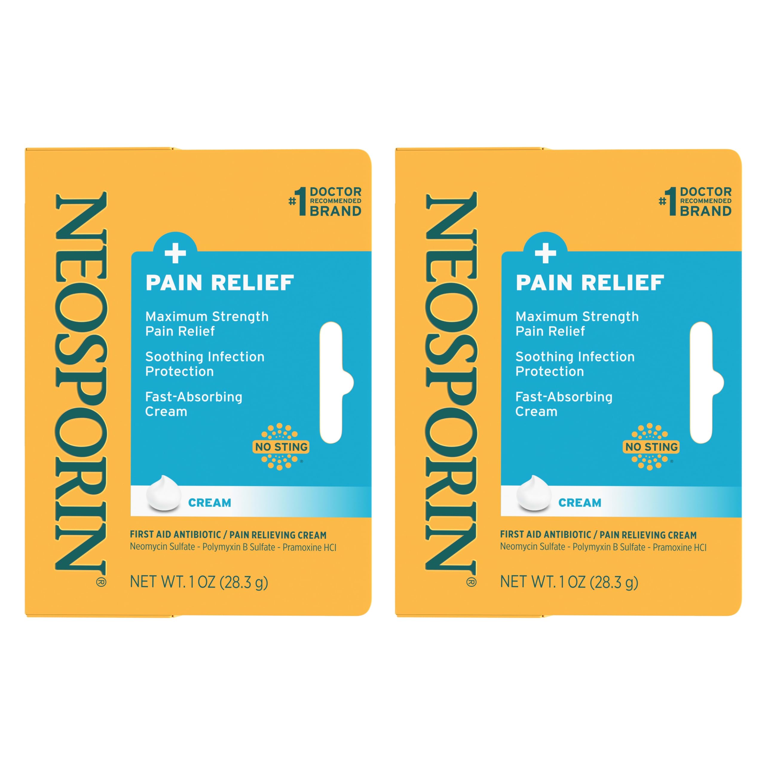 Neosporin vista frontal de dos tubos para reposición rápida