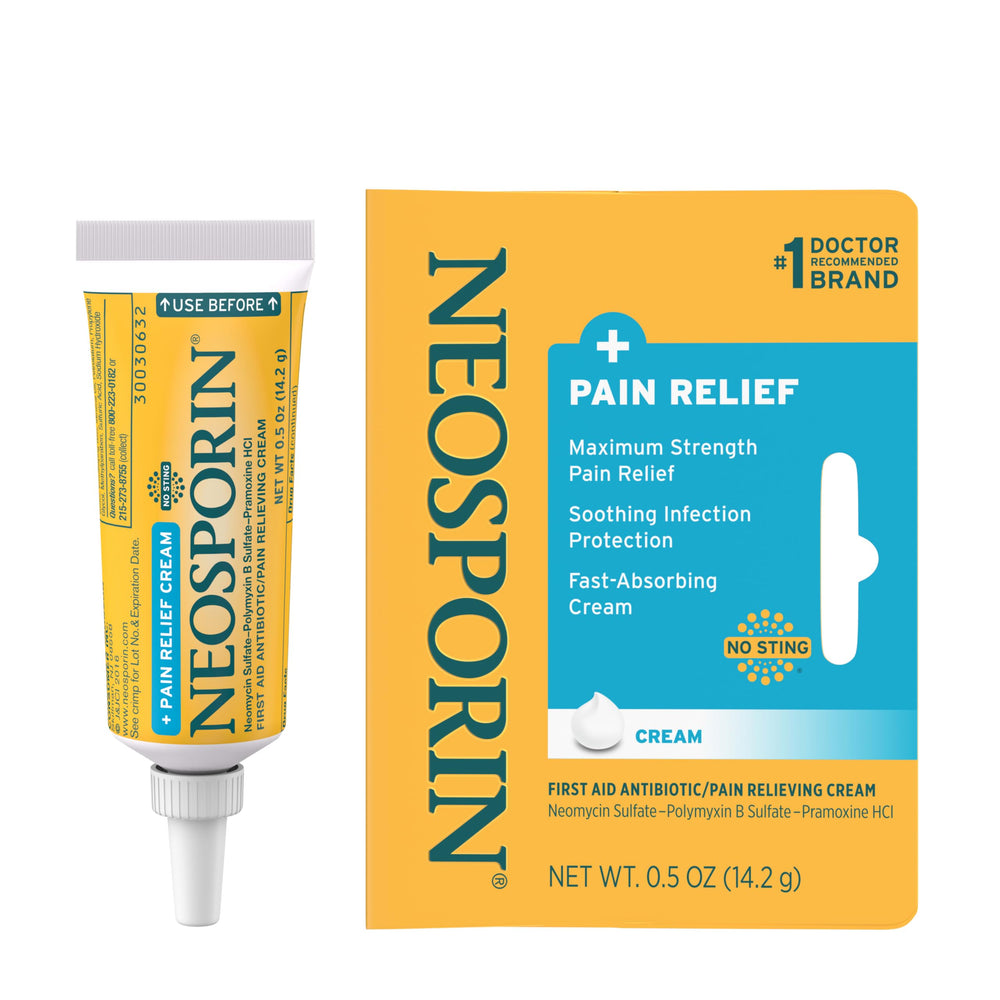 Neosporin pack frontal mostrando los dos tubos y beneficios rápidos