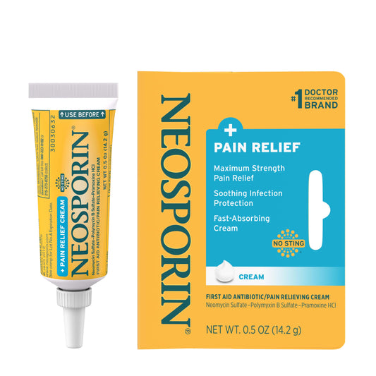 Neosporin pack frontal mostrando los dos tubos y beneficios rápidos