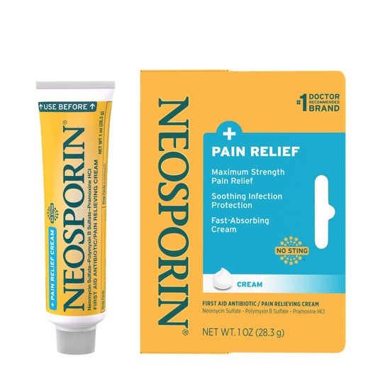 Neosporin tubo frontal 1 oz mostrando diseño y practicidad