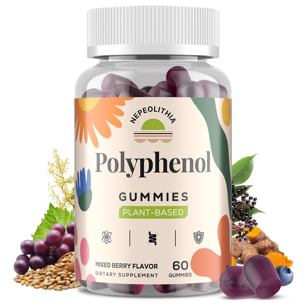 Nepeolithia frasco frontal con gominolas frutas del bosque mostrando el envase y beneficios de conveniencia