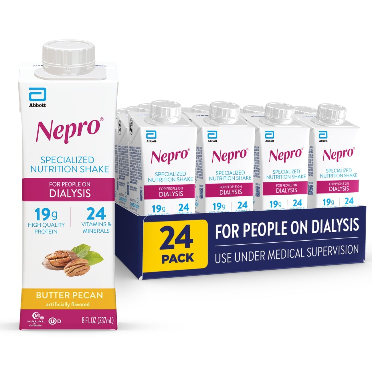 Nepro frontal del envase Butter Pecan mostrando el producto y conveniencia