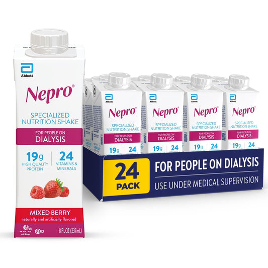Nepro frente del envase Mixed Berry mostrando diseño y tamaño beneficio nutricional