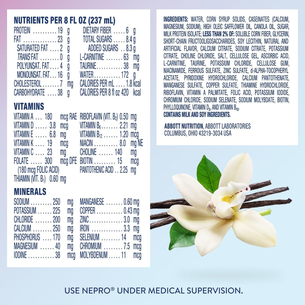 Nepro Vainilla mezclado en receta nutritiva, aporta calorías y proteína